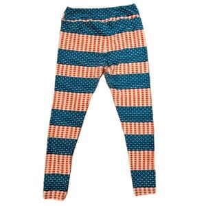 LuLaRoe Leggings Women’s One Size OS Red White Blue Stars Stripes Patriotic 2-10